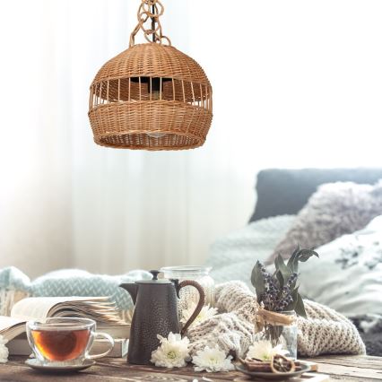 Висящ полилей VIMINI 1xE27/40W/230V ратан