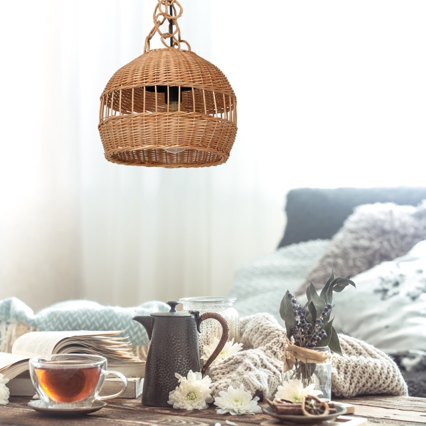 Висящ полилей VIMINI 1xE27/40W/230V ратан