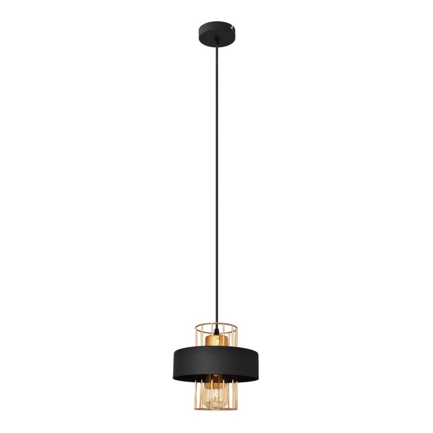 Висящ полилей VOLTA 1xE27/15W/230V черен/златист