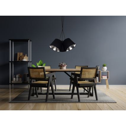 Висящ полилей ZOMA 3xE27/60W/260V черен/лъскав хром