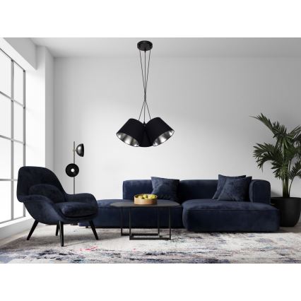 Висящ полилей ZOMA 3xE27/60W/260V черен/лъскав хром