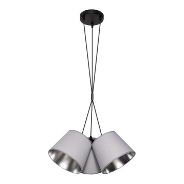 Висящ полилей ZOMA 3xE27/60W/260V сив/лъскав хром