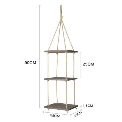 Висяща етажерка 90x25 cм смърч