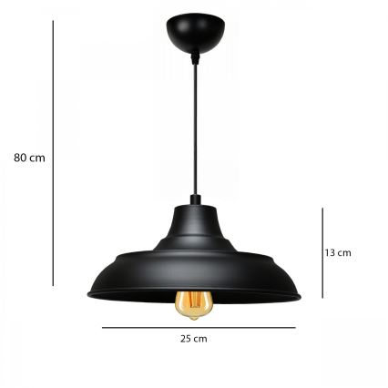 Висяща лампа AYD 1xE27/40W/230V черна