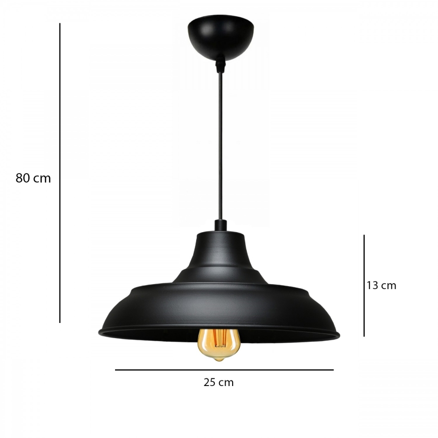 Висяща лампа AYD 1xE27/40W/230V черна