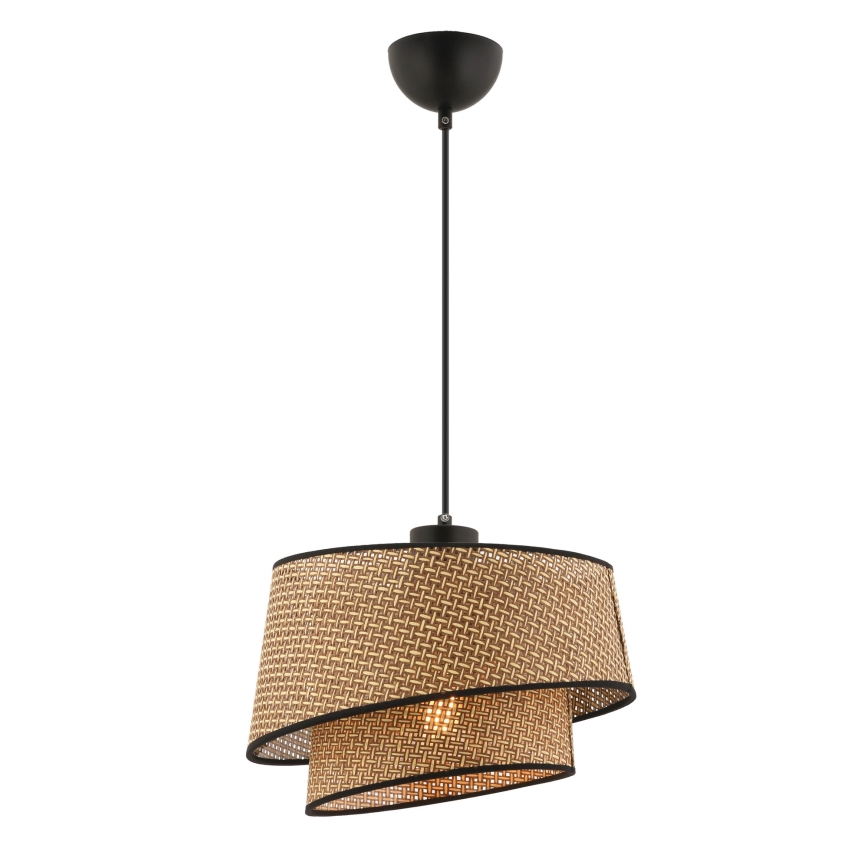 Висяща лампа BARETTE 1xE27/60W/230V кафява/черна