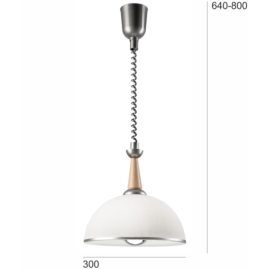 Сгъваем полилей CHIARA 1xE27/60W/230V сребрист/бежов/бук