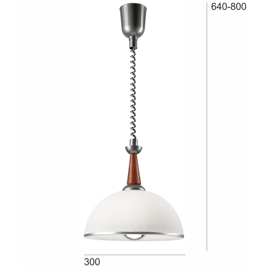 Сгъваем полилей CHIARA 1xE27/60W/230V сребрист/кафяв/бук
