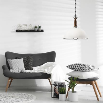 Сгъваем полилей CHIARA 1xE27/60W/230V сребрист/тъмно кафяв/бук