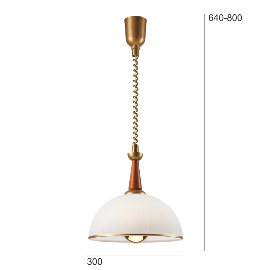 Регулируем полилей CHIARA 1xE27/60W/230V тъмно кафяв/бук