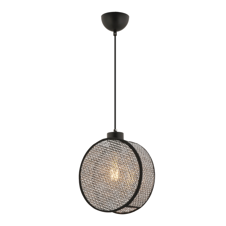 Висяща лампа DRUM на кабел 1xE27/60W/230V, сив/черен
