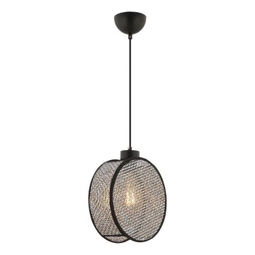 Висяща лампа DRUM на кабел 1xE27/60W/230V, сив/черен