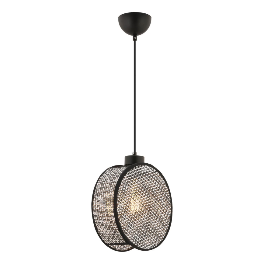 Висяща лампа DRUM на кабел 1xE27/60W/230V, сив/черен