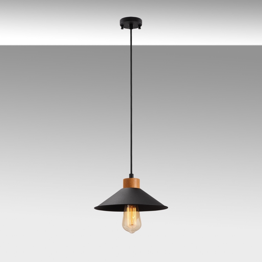 Висяща лампа MANAVGAT 1xE27/40W/230V черна/кафява