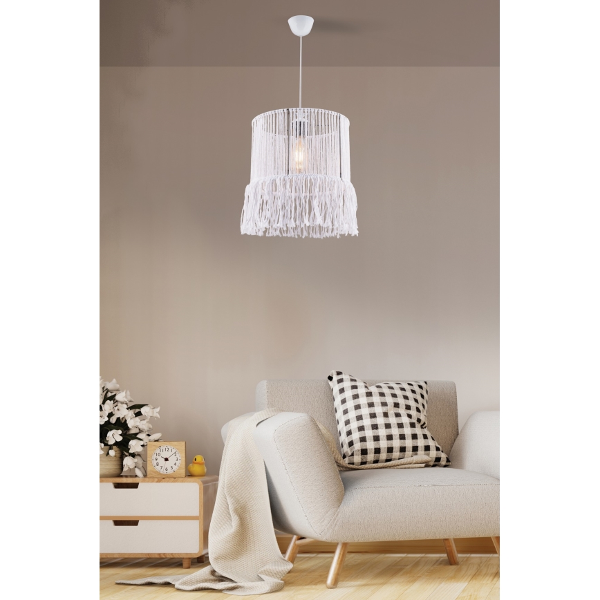 Vисяща лампа на шнур NESS MACRAME 1xE27/40W/230V бяла