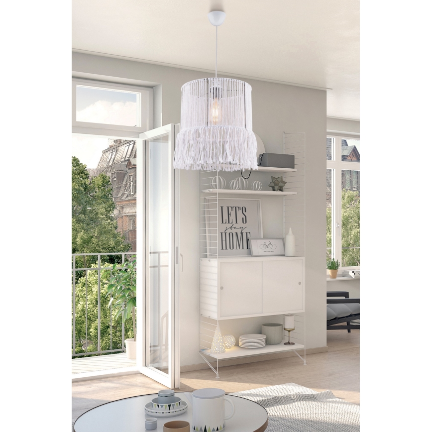 Vисяща лампа на шнур NESS MACRAME 1xE27/40W/230V бяла