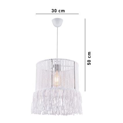 Vисяща лампа на шнур NESS MACRAME 1xE27/40W/230V бяла