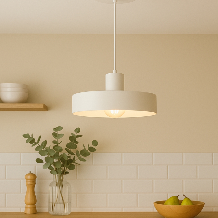 Висяща лампа на кабел ARCANE 1xE27/60W/230V бяла