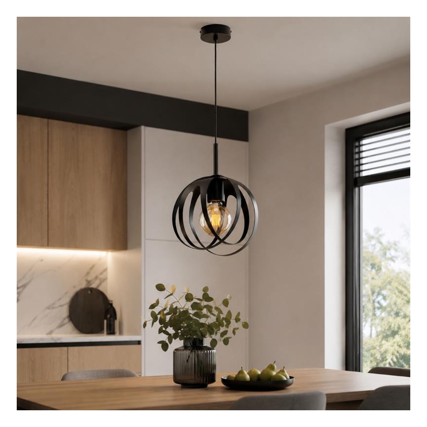 Висяща лампа на кабел ASANI, 1xE27/15W/230V, черна