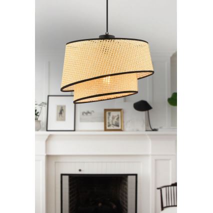 Висяща лампа на кабел BARETTE 1xE27/60W/230V бежова/черна