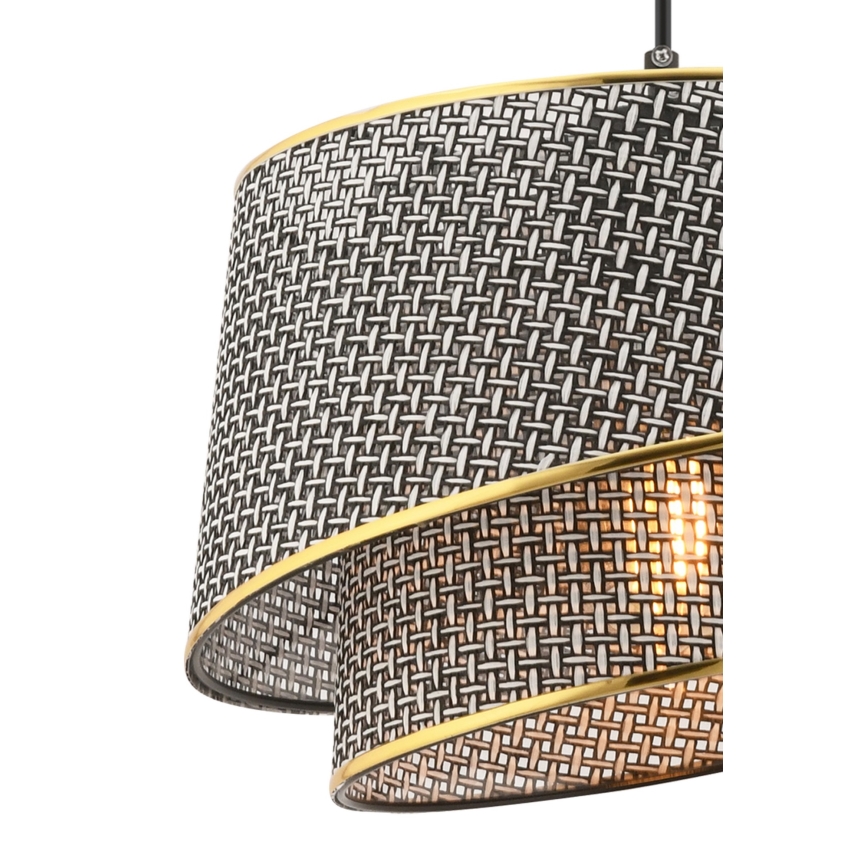 Висяща лампа на кабел BARETTE 1xE27/60W/230V сива/златиста