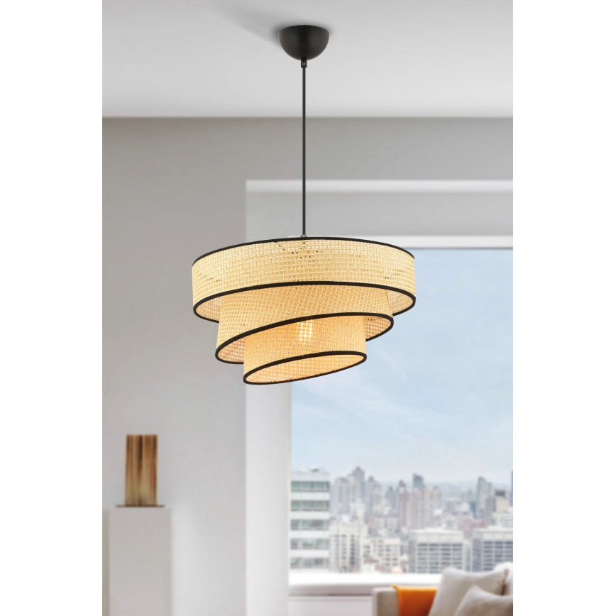 Висяща лампа на кабел COUPER 1xE27/60W/230V бежов/черен