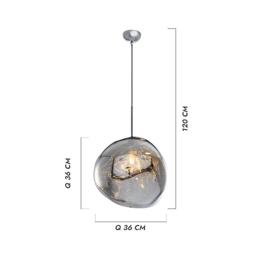 Висяща лампа на кабел CRUMPLED 1xE27/24W/230V Ø 26 см, медна