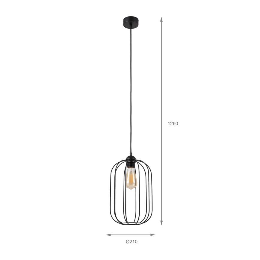 Висяща лампа на кабел DESTELLO 1xE27/15W/230V Ø 21 см, черна