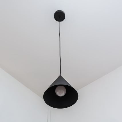 Висяща лампа на кабел ETNA II 1xE27/15W/230V Ø 18,5 см, черна