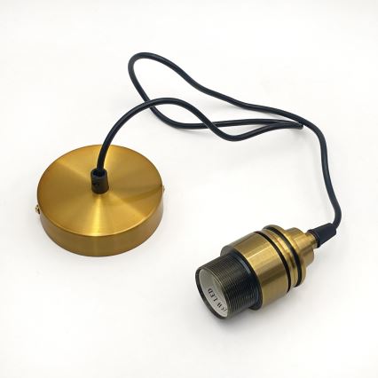 Висяща лампа на кабел HECTOR 1xE27/15W/230V бял/месинг Ø 25 см