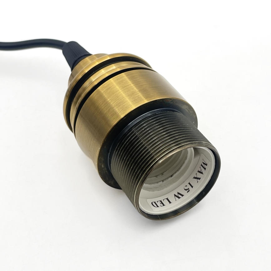 Висяща лампа на кабел HECTOR 1xE27/15W/230V бял/месинг Ø 25 см