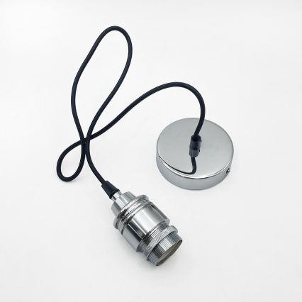 Висяща лампа на кабел JULL 1xE27/15W/230V лъскав хром/прозрачно стъкло