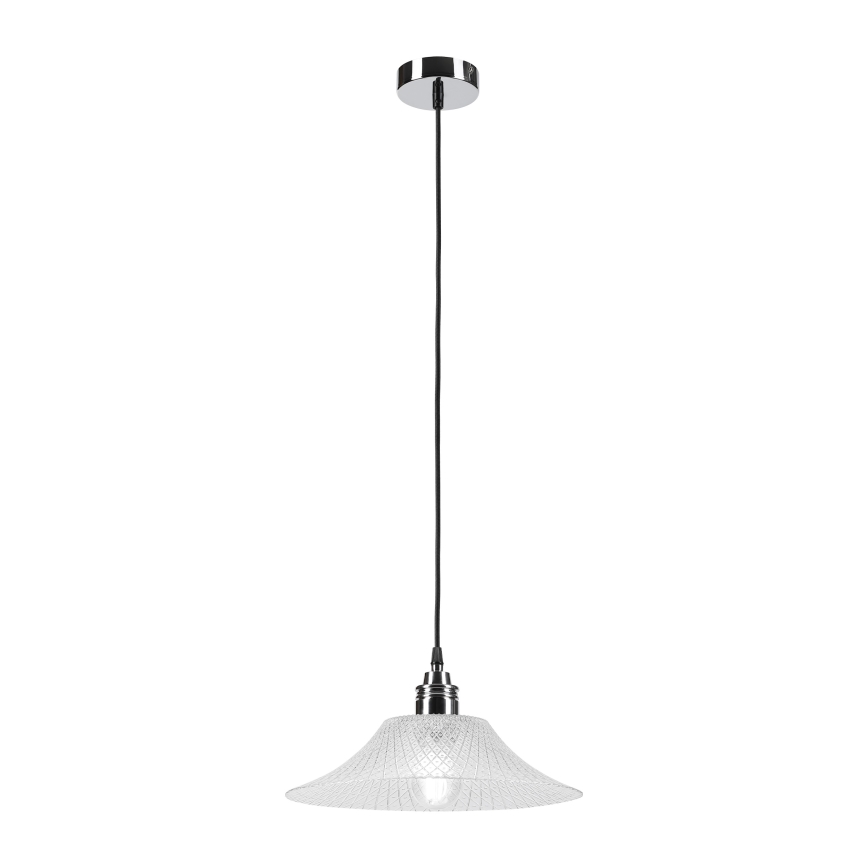 Висяща лампа на кабел JULL 1xE27/15W/230V лъскав хром/прозрачно стъкло