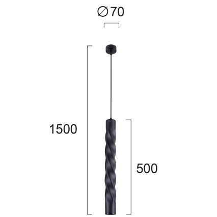 Висяща лампа на кабел MARLEY 1xGU10/30W/230V черна
