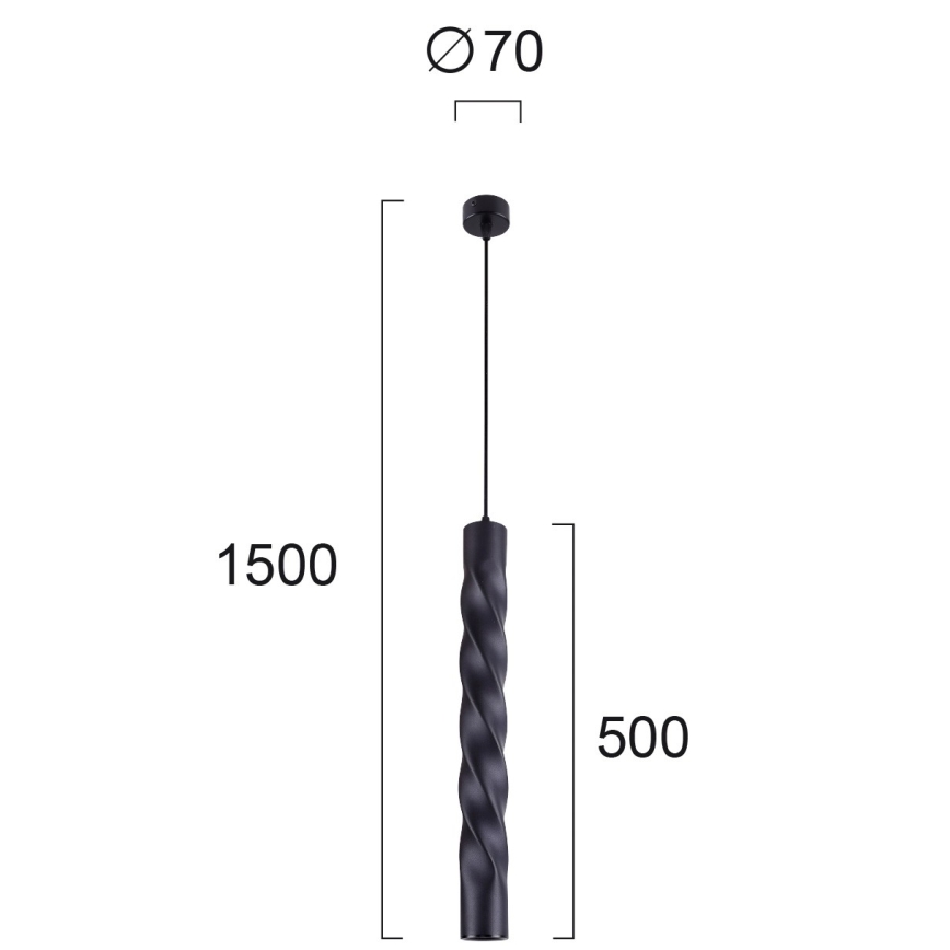 Висяща лампа на кабел MARLEY 1xGU10/30W/230V черна