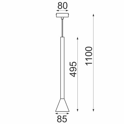 Vисяща лампа на кабел MAZZO 1xGU10/8W/230V черна