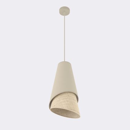 Висяща лампа на кабел MODA 1xE27/15W/230V бежов/ратан