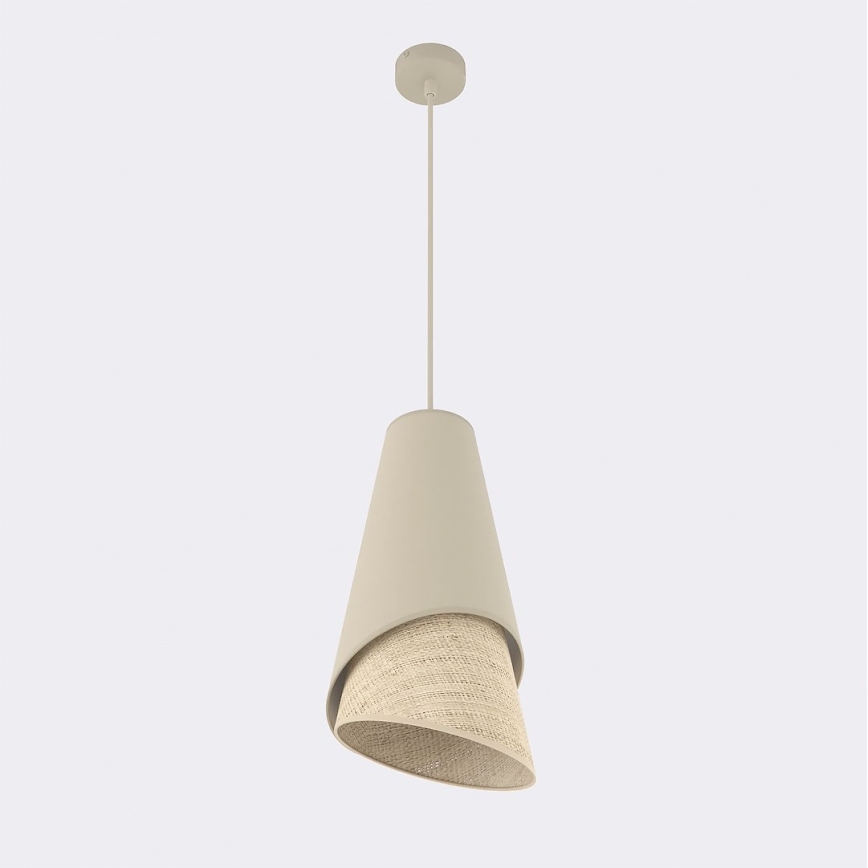 Висяща лампа на кабел MODA 1xE27/15W/230V бежов/ратан
