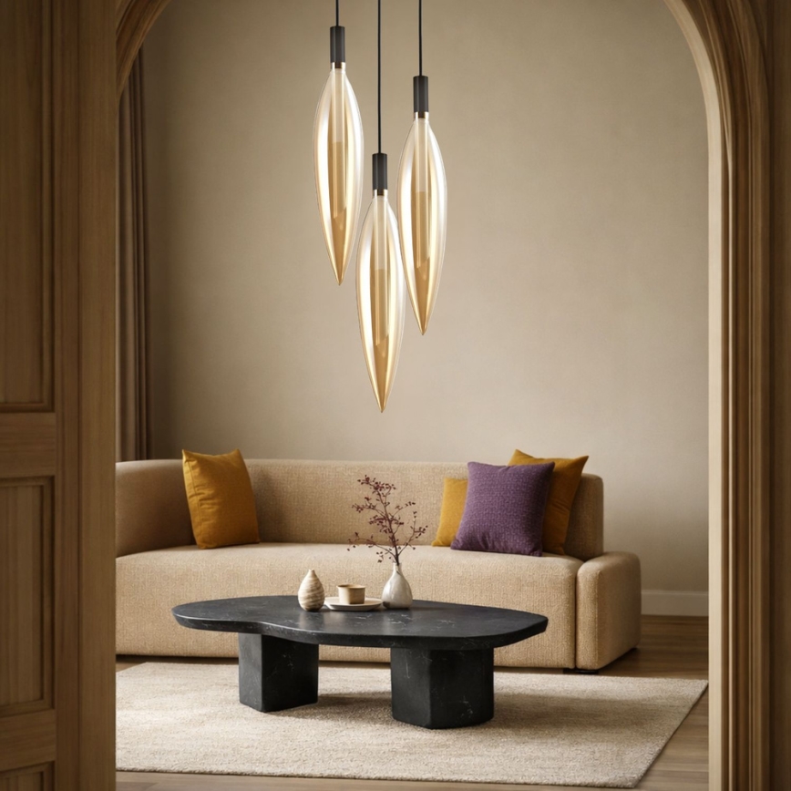 Висяща лампа на кабел NORDIC 1xG9/5W/230V черна/димчато бежова