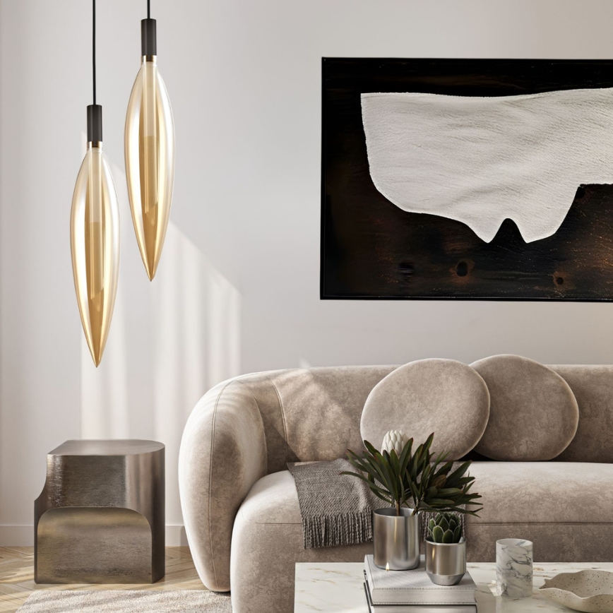 Висяща лампа на кабел NORDIC 1xG9/5W/230V черна/димчато бежова