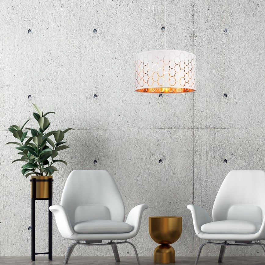Висяща лампа на кабел ULLE 1xE27/15W/230V, бяла