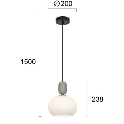 Висяща лампа на кабел VALISIA 1xE27/40W/230V черен/оливков
