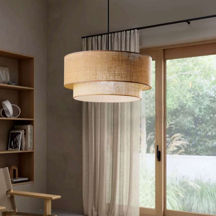 Висяща лампа NATURA 1xE27/40W/230V кафява
