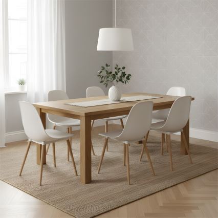 Висяща лампа с кабел AIDA 1xE27/60W/230V, Ø 35 см, дъб/бял