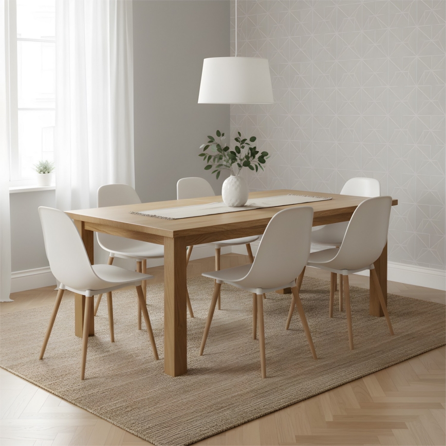 Висяща лампа с кабел AIDA 1xE27/60W/230V, Ø 35 см, дъб/бял