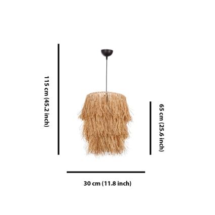 Висяща лампа TASSEL 1xE27/40W/230V рафия