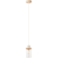Висяща лампа WOODNEST на кабел 1xE27/15W/230V, бор/кремав