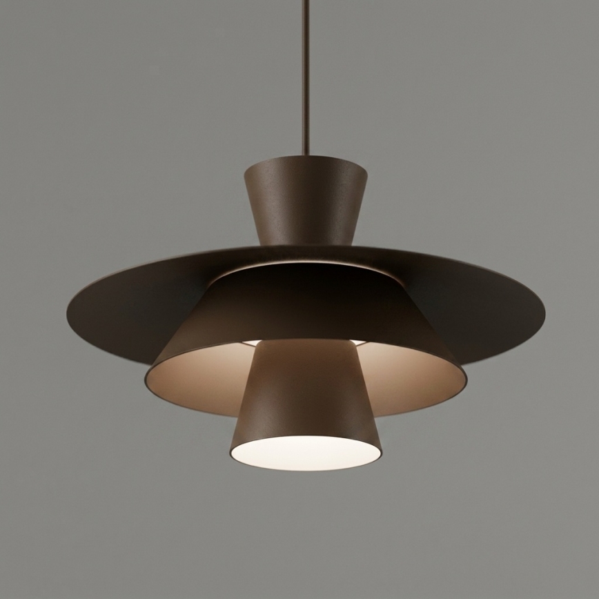 Висящо осветително тяло на кабел PLATO 1xE27/15W/230V кафяво