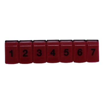 Vitility - Седмичен дозатор за лекарства, червен