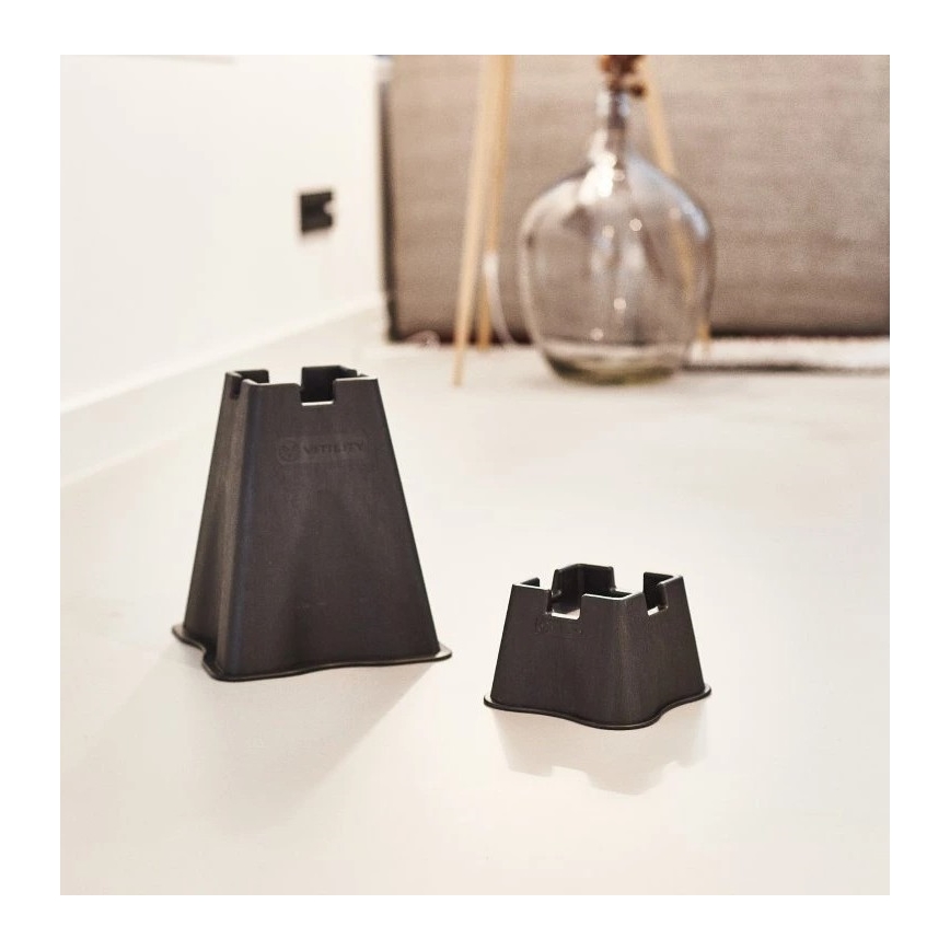 Vitility - Комплект от 4 повдигащи крачета за легло, 7 см, черни